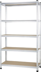 Amazon Basics 5-Tier Medium Duty Garage Shelving Unit, Sturdy Adjustable Storage Shelves, Easy to Assemble, 48" x 18" x 72", Aluminum
