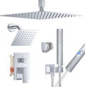 Rain Shower System 12"&6"Dual Shower Head Ceiling Shower Faucet Set