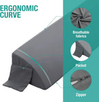 Vekkia Queen Bed Wedge Pillow for Headboard Gap,Mattress Gap Filler-Gray