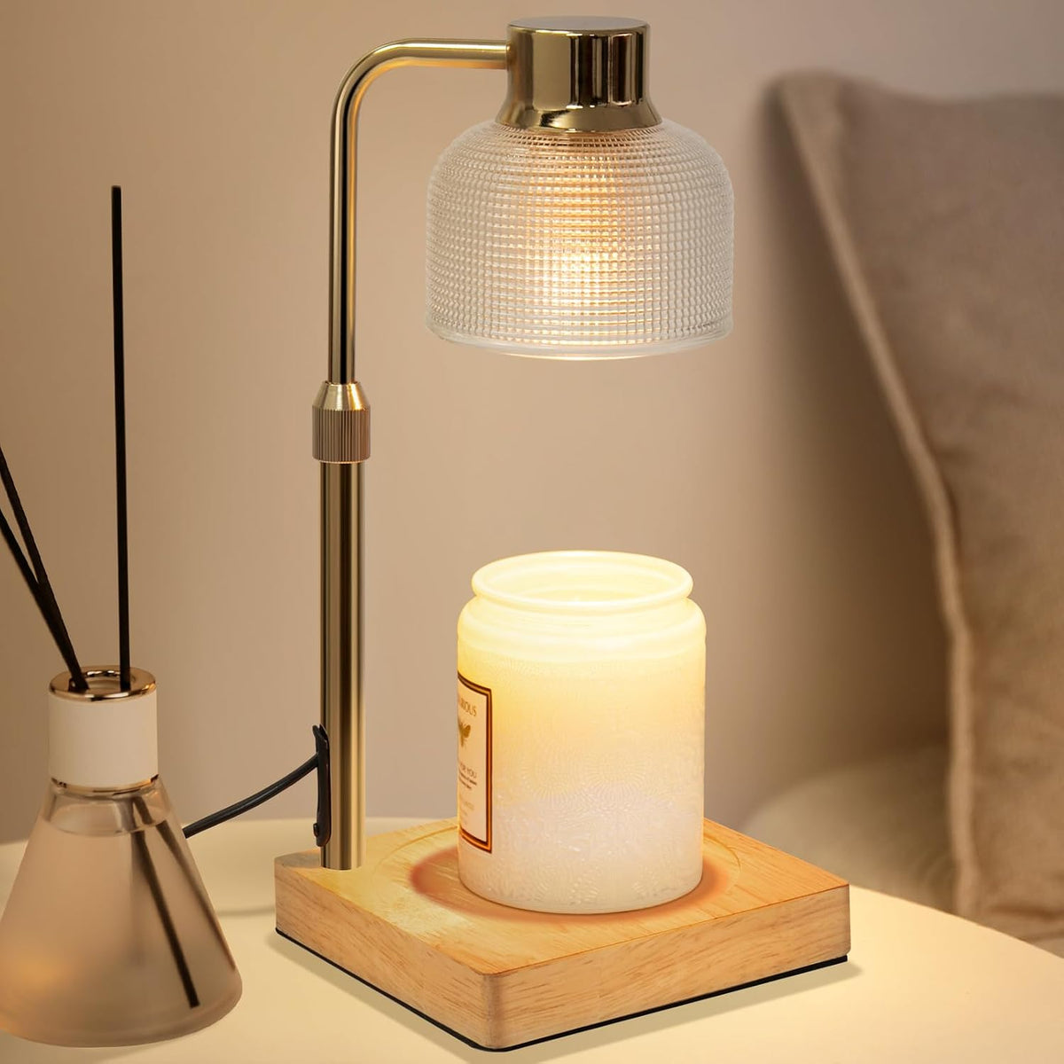 Candle Warmer Lamp with Timer: Birthday Gifts for Women Mom Her - Gold