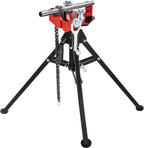 VEVOR Tripod Pipe Chain Vise, 1/8"-5" Pipe Capacity, 36.4“ Length Chain Vise Stand with Portable Folding Steel Legs, for Grabbing, Supporting and Bending Pipes in Factory, Workshop and Home