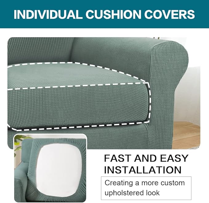 Turquoize 2 Piece Chair Covers Chair Slipcovers - Image 5