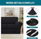 Turquoize 4 Piece Sofa Covers for 3 Cushion Couch Sofa Slipcover Soft Couch - Image 4