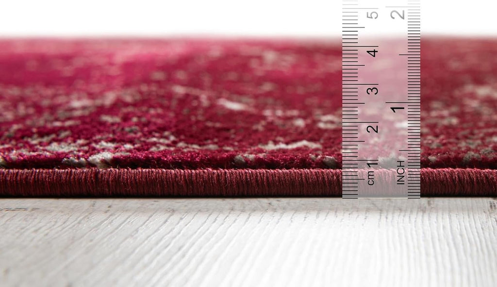 Unique Loom Sofia Collection Area Rug - Casino (2' x 6' 7" Runner, Burgundy/ Gray)