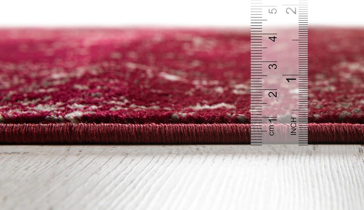 Unique Loom Sofia Collection Area Rug - Casino (2' x 6' 7" Runner, Burgundy/ Gray)