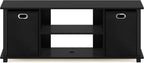 Furinno Econ Entertainment Center, Black/Black
