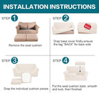 Turquoize 3 Piece Sofa Covers for 2 Cushion Couch Sofa Slipcover Soft Couch - Image 6