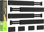 Bamboo Drawer Dividers Organizers, Expandable Drawer Separators Splitter,17-22 inches Long Adjustable Spring-loaded Organizer for Large Utensil, Clothes, Tools Drawers (Black)