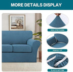 Turquoize 3 Piece Sofa Covers for 2 Cushion Couch Sofa Slipcover Soft Couch - Image 4