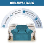 H.VERSAILTEX Stretch Velvet Armchair Cover Couch Covers 1 Cushion Chair - Image 5