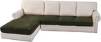 H.VERSAILTEX Velvet Stretch Sectional Couch Covers 4 Pieces Sofa Seat Cushion by HVERSAILTEX