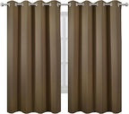 LEMOMO Brown Blackout Curtains 66 x 63 Inch Length/Set of 2 Curtain - Image 2