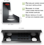 Under Desk Cable Management Tray - No Drill Organizer for Glass Desk. Perfect Standing Cable Management Rack (Black Wire Tray - Single 17'')
