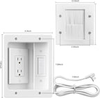 in-Wall TV Cable Management Kit, Dual Outlet Cord Hider for Wall Mounted TV with Data Jacks