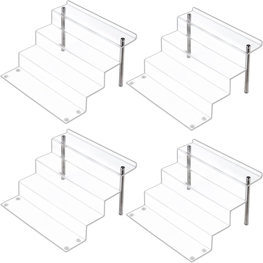 12 x 9 inch Clear Acrylic Display Riser, 4-Step, 4 Pack