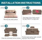 Turquoize 3 Piece Sofa Covers for 2 Cushion Couch Sofa Slipcover Soft Couch - Image 6