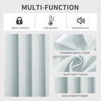 Joydeco White Curtains 108 Inches Long 1 Panel, Thermal Insulated Long - Image 3