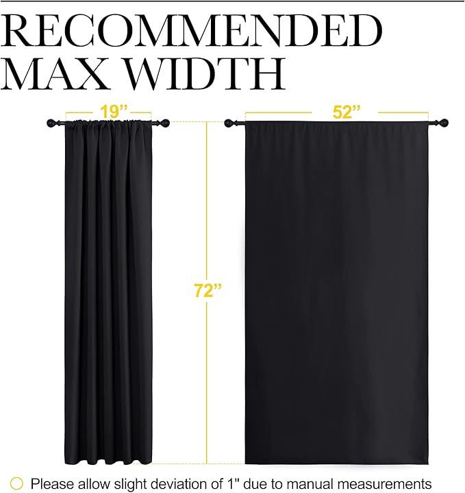 NICETOWN Black Blackout Curtain Blinds - Image 7