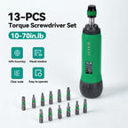 Adjustable Torque Screwdriver Set, 13-Piece 1/4" Hex Quick Release
