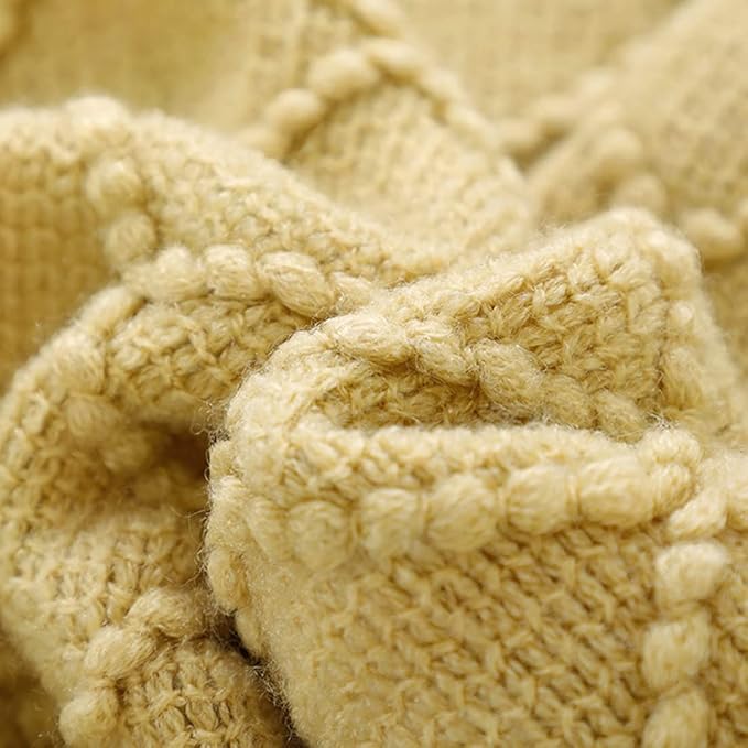 BOURINA Mustard Throw Blanket 50 x90 Inches Throw Textured Solid Soft Sofa - Image 5