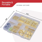 303 Piece Picture Hanging Kit, Gold Finish Wall Hooks and Iron Hangers