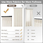 MIULEE Pinch Pleated Thick Linen Curtains 102 Inches Long 2 Panels - Image 6