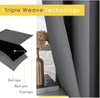 NICETOWN Bedroom Blackout Draperies Panels, Three Pass Microfiber Noise - Image 3
