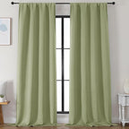 Simplebrand Ava Sage Green Blackout Curtains by Simplebrand