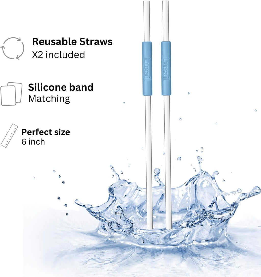 Martini Glasses, Plastic Reusable Insulated Freeze Martini Cooling Cups, Gel Chiller, Double Wall Stemless Martini Glasses Set of 2, 9 Oz Capacity, Martini Gifts, 2 Reusable Cocktail Straws