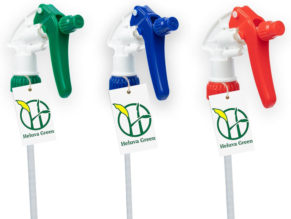 Heluva Green Spray Bottle Nozzle Replacement Tops, Blue 6 Pack