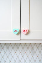 Knobēz 8pk Decorative Knob Covers - Valentine Conversation Hearts Decor