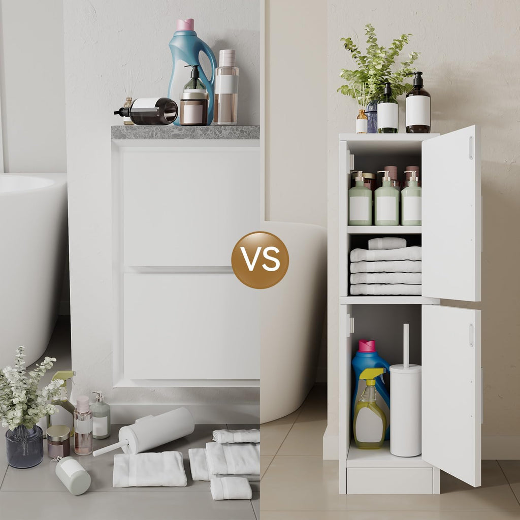 IBUYKE Small Bathroom Storage Cabinet, Narrow Floor Corner Cabinet UWBS002W