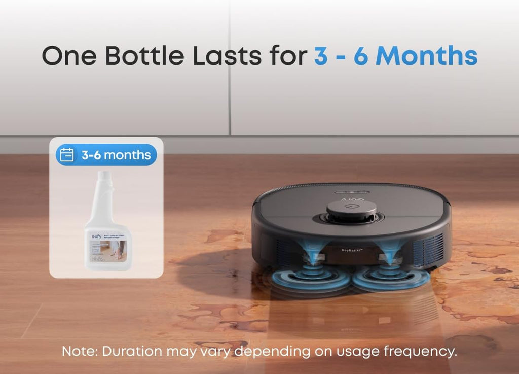 eufy RoboVac Hard Floor Cleaning Solution (2 Bottles), Dilution Ratio 1:200, 473 ml, Floor Cleaner, Plant-Based,Compatible with Omni C20, X8 Pro, X10 Omni, G series, L Series