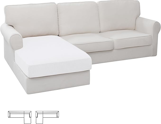 Easy-Going Stretch Sectional Couch Covers 1 Piece Chaise Lounge Slipcover L by Easy-Going