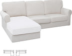 Easy-Going Stretch Sectional Couch Covers 1 Piece Chaise Lounge Slipcover L by Easy-Going