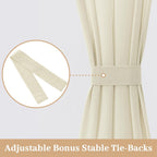 MIULEE Non-See-Through Ivory Sidelight Curtains 2 Panels 26 x 40 inches