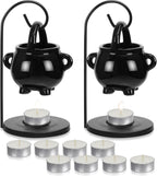 2 Pcs Halloween Wax Melt Warmer, Witch Hanging Cauldron Oil Burner