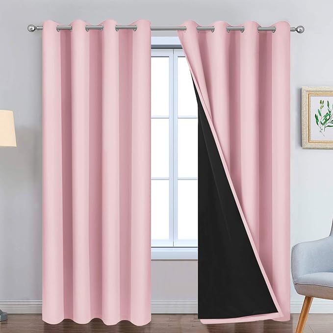 Yakamok Full Blackout Curtains 84 Inches Long, 2 Thick Layers Grommet Top by Yakamok