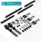 36" Bi-Folding Sliding Barn Door Hardware Track Kit,Smoothly&Quietly,Side Mounted Black Roller,Easy Install,Door Not Included [Fit Double 16" Bifold Doors]