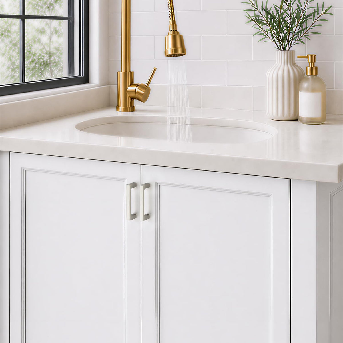 Ravinte Brushed Nickel Kitchen Cabinet Solid Handles,3 Inch,5 Pack