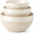 Ceramic Mixing Bowls Set of 3, Large Nesting Serving Bowls