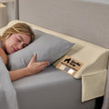 GORILLA GRIP Patented Bed Wedge Pillow for Headboard Gap, Twin/XL, Cream