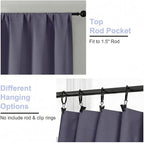 Simplebrand Greyish Purple Blackout Curtains - Image 4