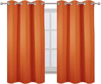 LEMOMO Orange Blackout Curtains/38 x 54 Inch/Set of Two Panels Grommet Living - Image 2