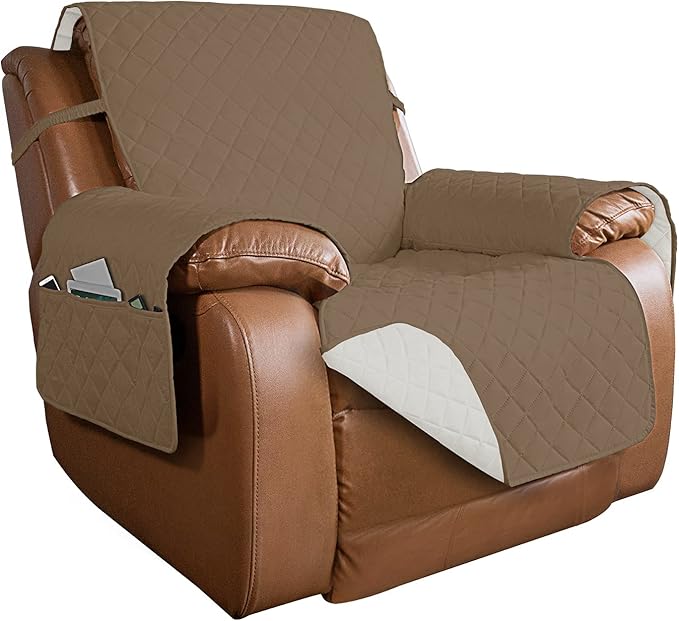 PureFit Reversible Quilted Sofa Cover, Water Resistant Slipcover Furniture by PureFit