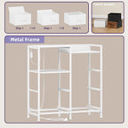 Somdot Wide Bedroom Nightstand with 5 Drawers, Charging Station & LED Light