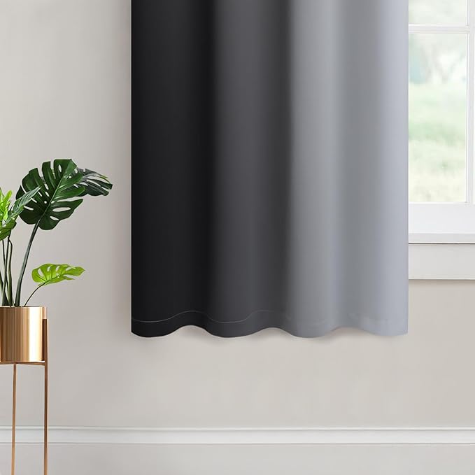 Yakamok Light Blocking Ombre Curtains, Room Darkening Grommet Window Drapes - Image 4
