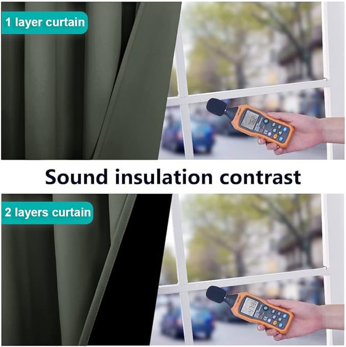 NICETOWN 100% Blackout Curtains 86 inches Long, Pair of Energy Smart & Noise - Image 4