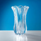Celebrations by Mikasa Blossom Crystal Vase 12 Inch - Sculpted Flower Design for Fresh Bouquets, Home Decor, Centerpieces - Traditional and Contemporary Style