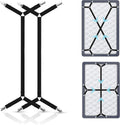 Bed Sheet Holder Straps, Adjustable Elastic, 2pcs Set, Black